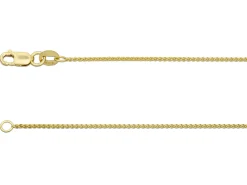 18ct Yellow Gold 1.0mm Round Spiga Chain 16"/40cm Hallmarked