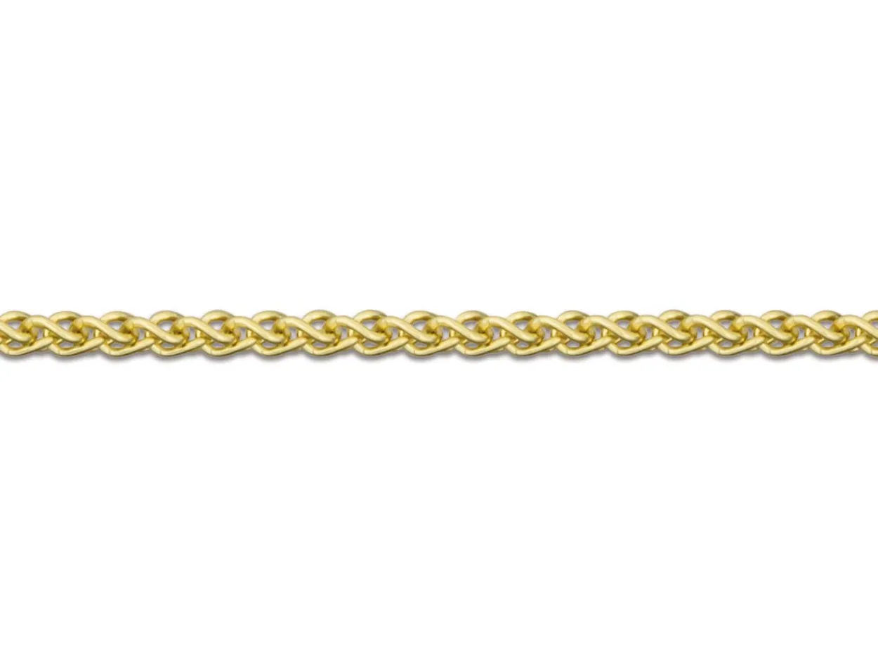 18ct Yellow Gold 1.0mm Round Spiga Chain 16"/40cm Hallmarked