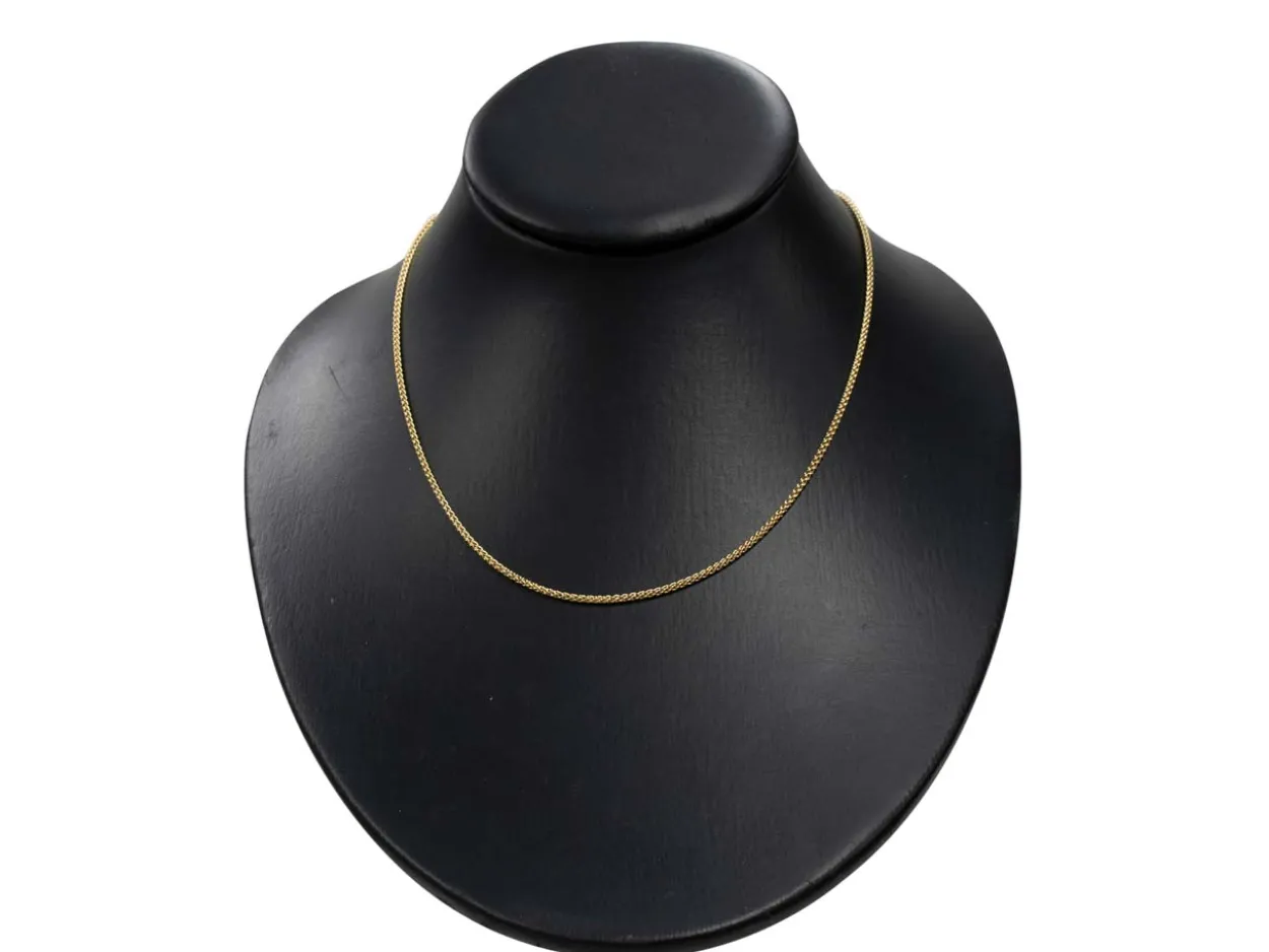 18ct Yellow Gold 1.5mm Round Spiga Chain 18"/45cm Hallmarked