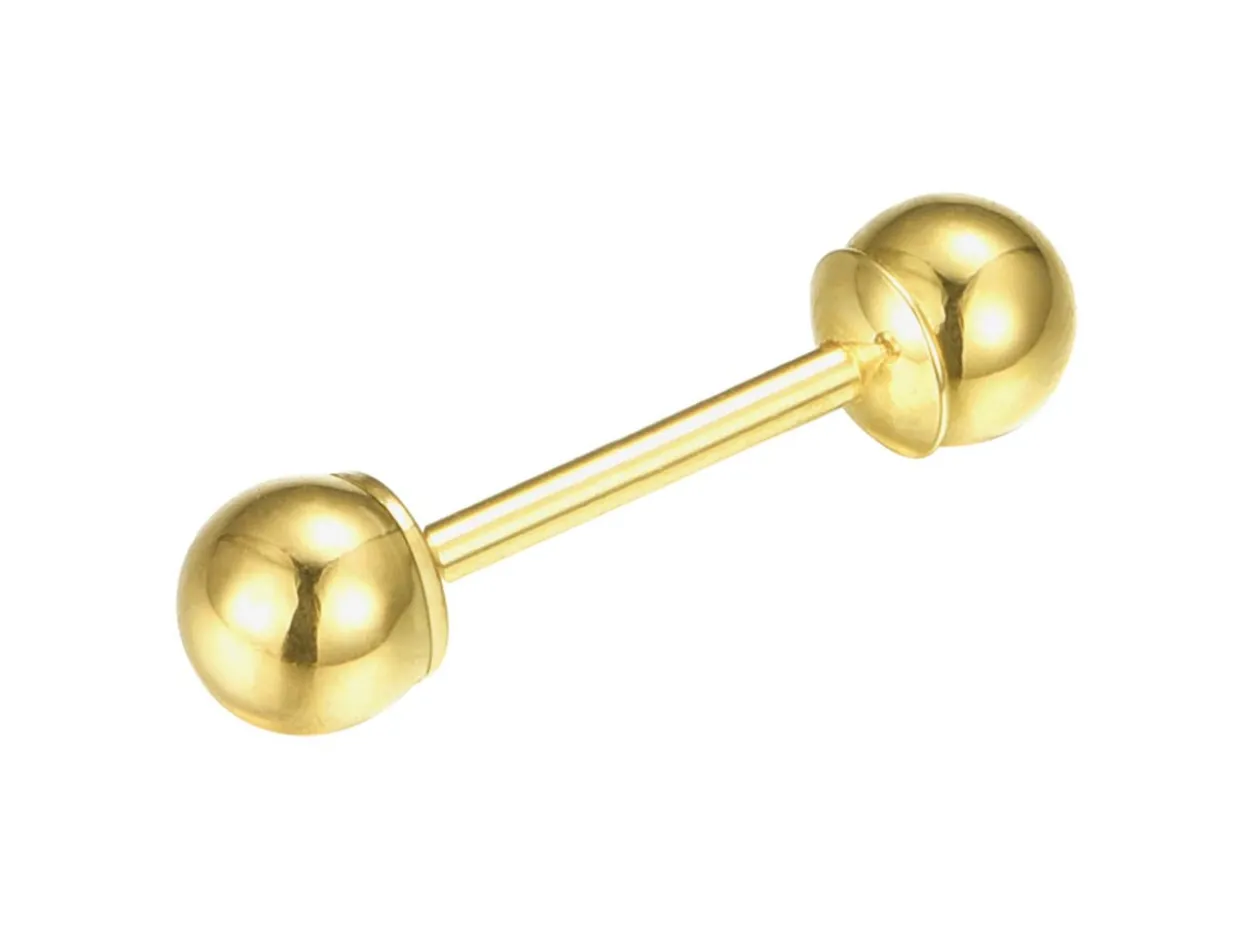 9ct Yellow Gold 4mm Threaded Ball Stud And Ear Back