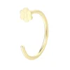 9ct Yellow Gold Open Hoop Flower 12mm