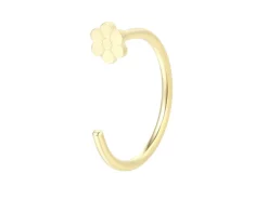 9ct Yellow Gold Open Hoop Flower 12mm