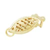 9ct Yellow Gold Oval Filigree Clasp 5mm X 11mm
