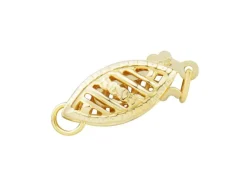 9ct Yellow Gold Oval Filigree Clasp 5mm X 11mm