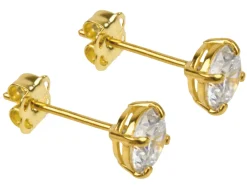 9ct Yellow Gold Pair 5mm Cubic Zirconia Stud Earring