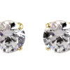9ct Yellow Gold Pair 6mm Cubic Zirconia Stud Earring