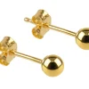 9ct Yellow Gold Pair 3mm Lightweight Ball Stud Earrings