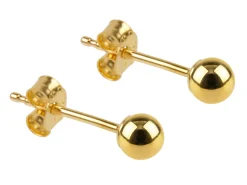9ct Yellow Gold Pair 3mm Lightweight Ball Stud Earrings