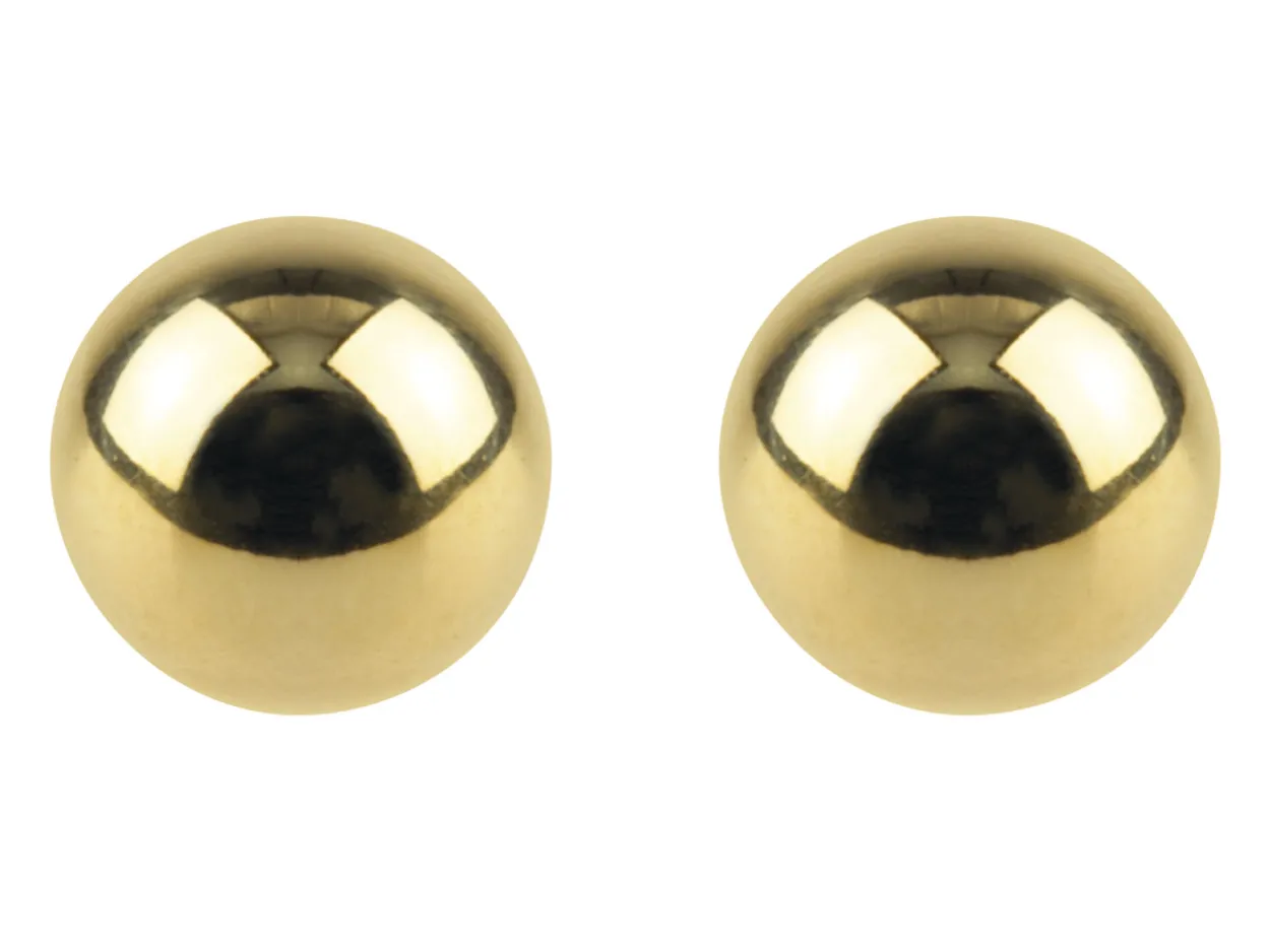 9ct Yellow Gold Pair 3mm Lightweight Ball Stud Earrings