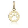 9ct Yellow Gold Paw Print Outline Pendant