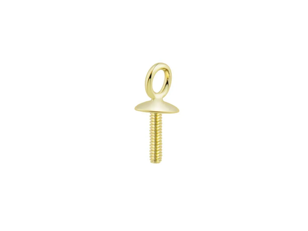 9ct Yellow Gold Pendant Cup Pearl Drop With Thread