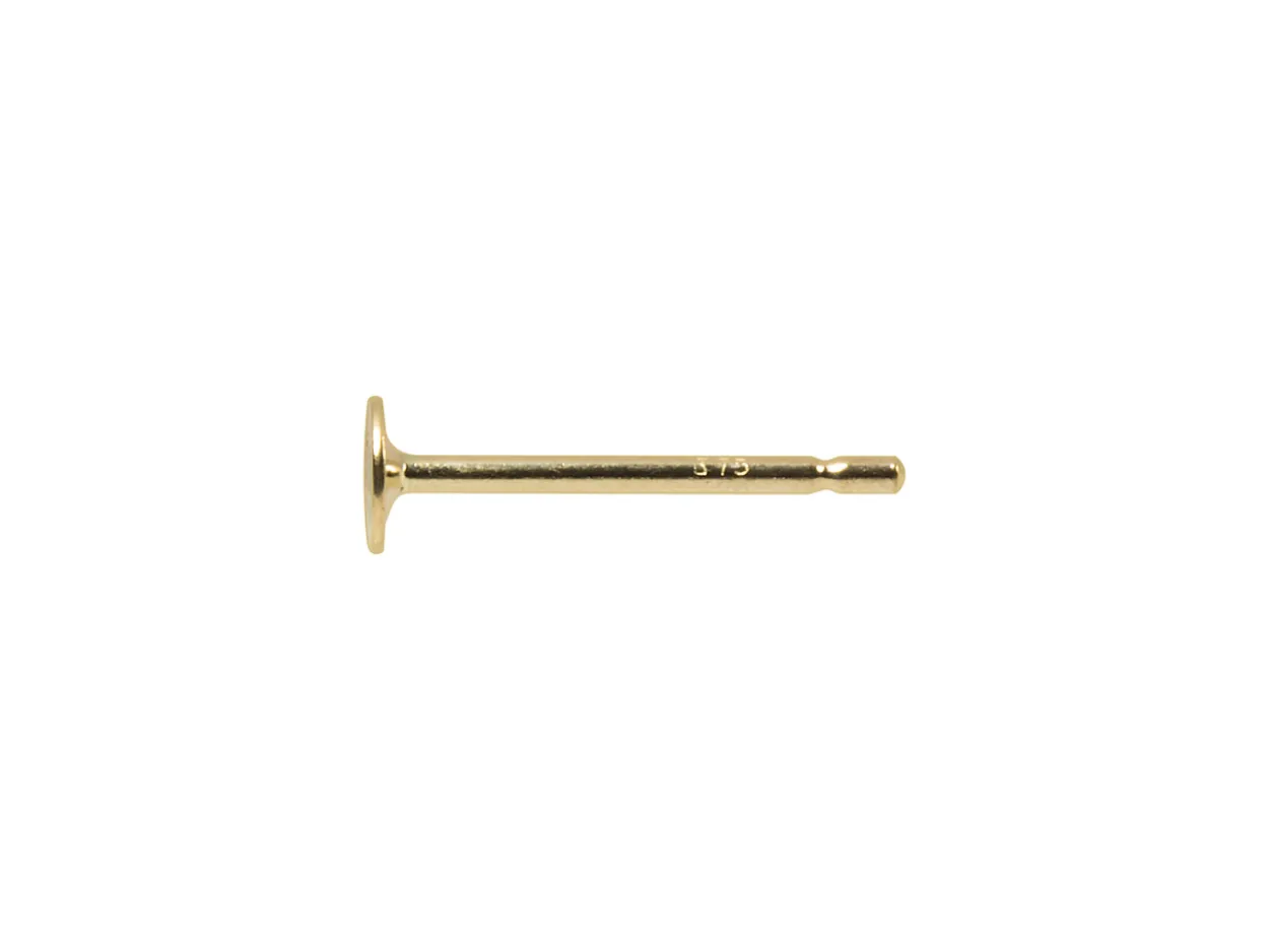 9ct Yellow Gold Pin And Flat Disc, 3mm