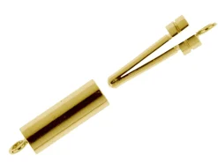 18ct Yellow Gold Plain Barrel Snap, 3.5 X 10mm