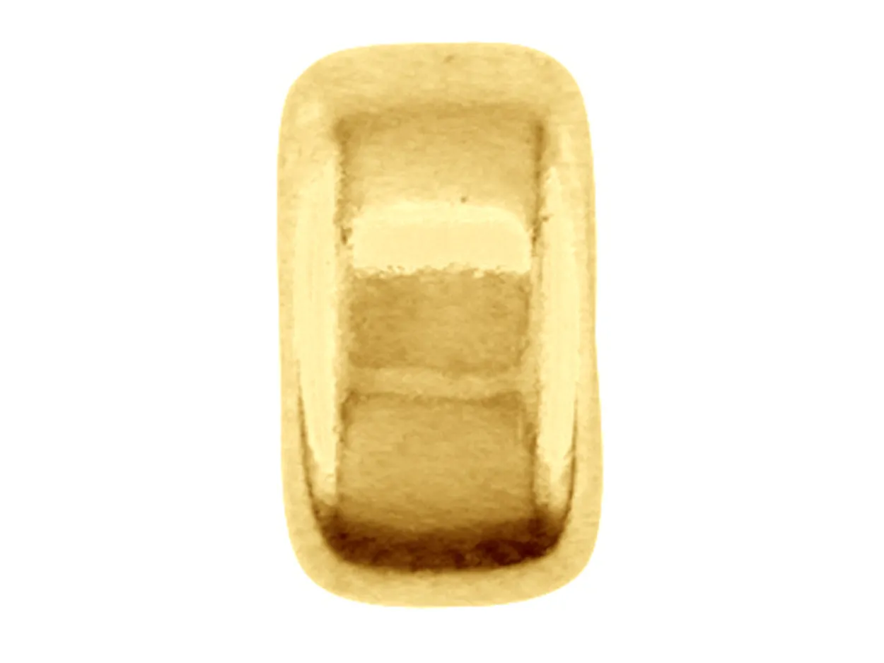 9ct Yellow Gold Plain Flat 3mm 2 Hole Bead Heavyweight