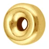 9ct Yellow Gold Plain Flat 4mm 2 Hole Bead Heavyweight