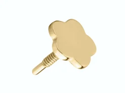 9ct Yellow Gold Plain Flower Labret Post 4mm
