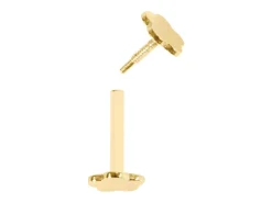 9ct Yellow Gold Plain Flower Labret Post 4mm
