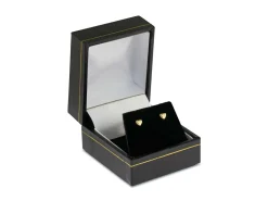9ct Yellow Gold Plain Heart Stud Earring, Valentine's Day Jewellery With Gift Box
