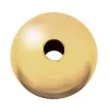 18ct Yellow Gold Plain Round 3mm 2 Hole Bead Lightweight