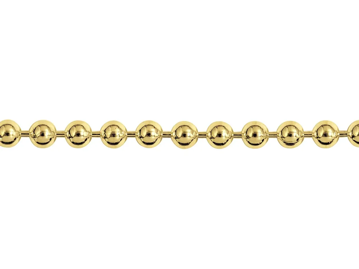 14ct Yellow Gold Plated 2.5mm Ball Chain 18"/45cm Unhallmarked