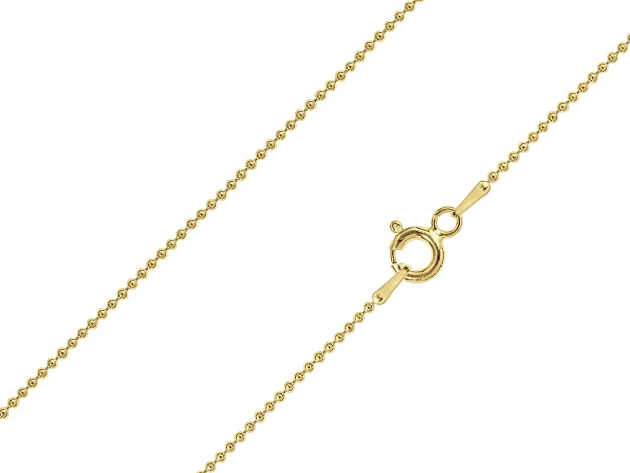 14ct Yellow Gold Plated 1.2mm Ball Chain 18"/45cm Unhallmarked