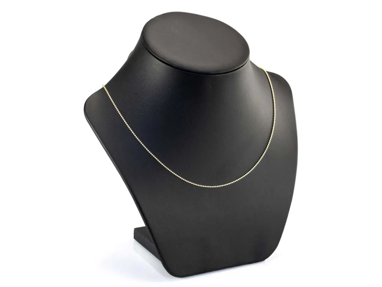 14ct Yellow Gold Plated 1.2mm Ball Chain 18"/45cm Unhallmarked