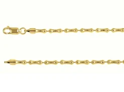 14ct Yellow Gold Plated 3.0mm Bamboo Shaped Bead Chain 18"/45cm Unhallmarked