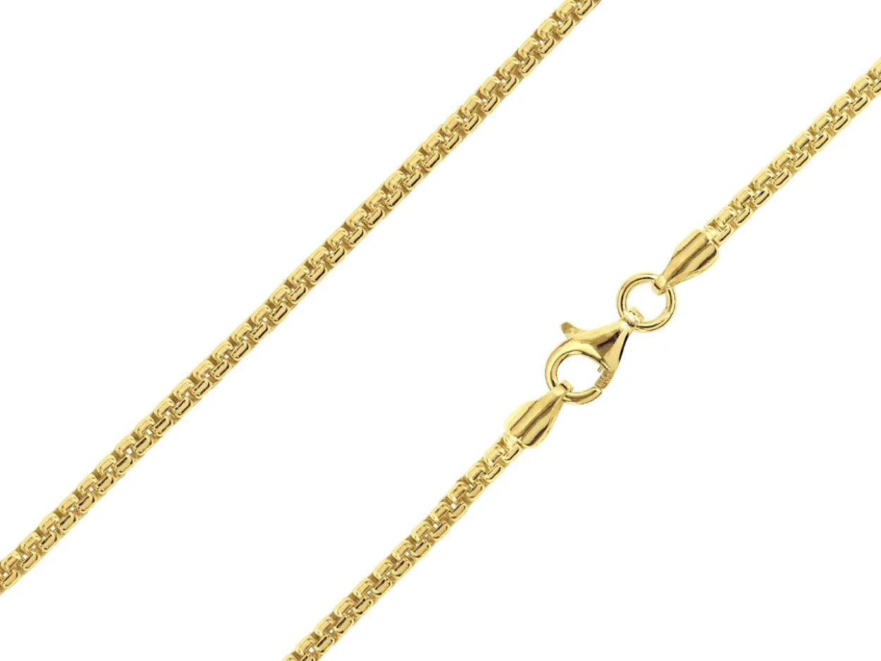 14ct Yellow Gold Plated 2.1mm Box Chain 18"/45cm Unhallmarked