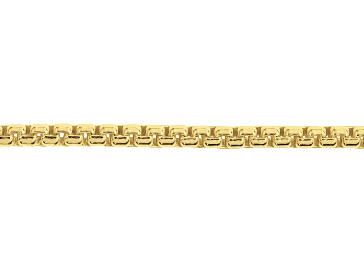14ct Yellow Gold Plated 2.1mm Box Chain 18"/45cm Unhallmarked