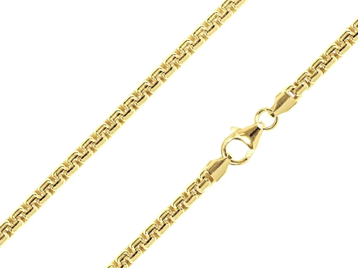 14ct Yellow Gold Plated 3.5mm Box Chain 18"/45cm Unhallmarked