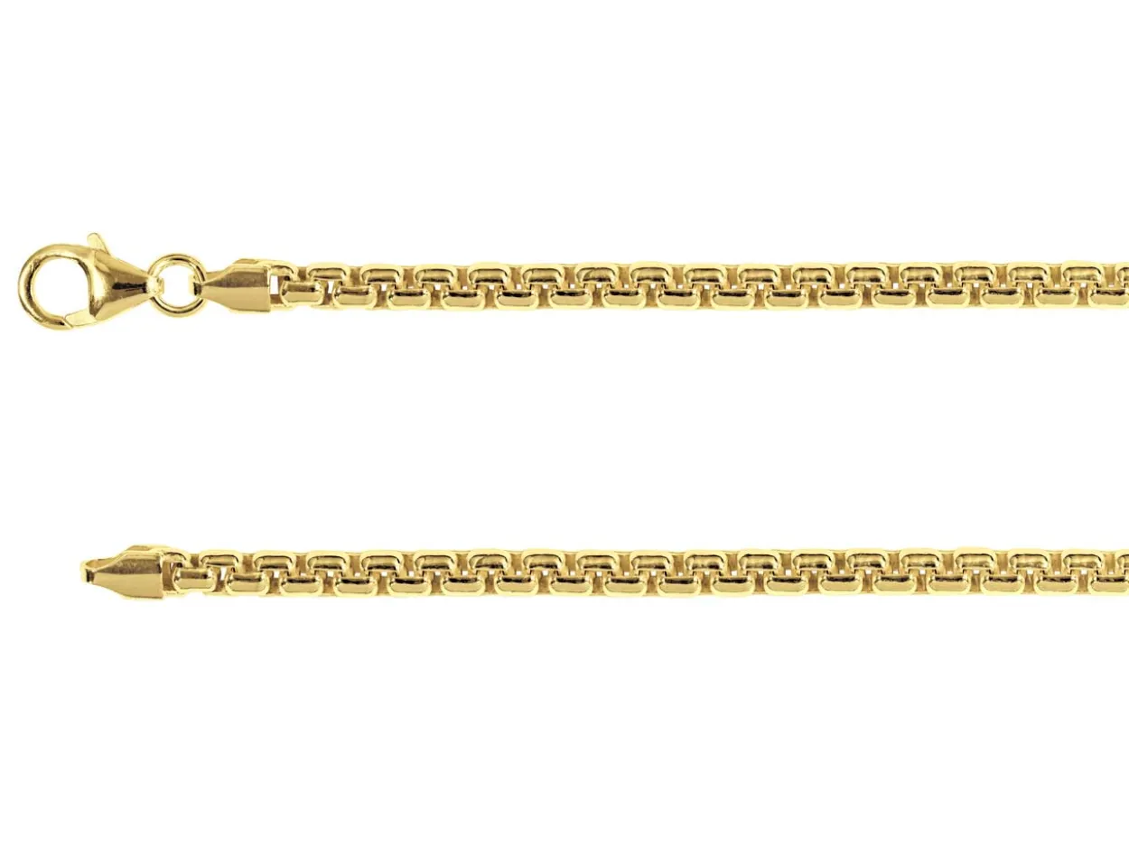 14ct Yellow Gold Plated 3.5mm Box Chain 18"/45cm Unhallmarked