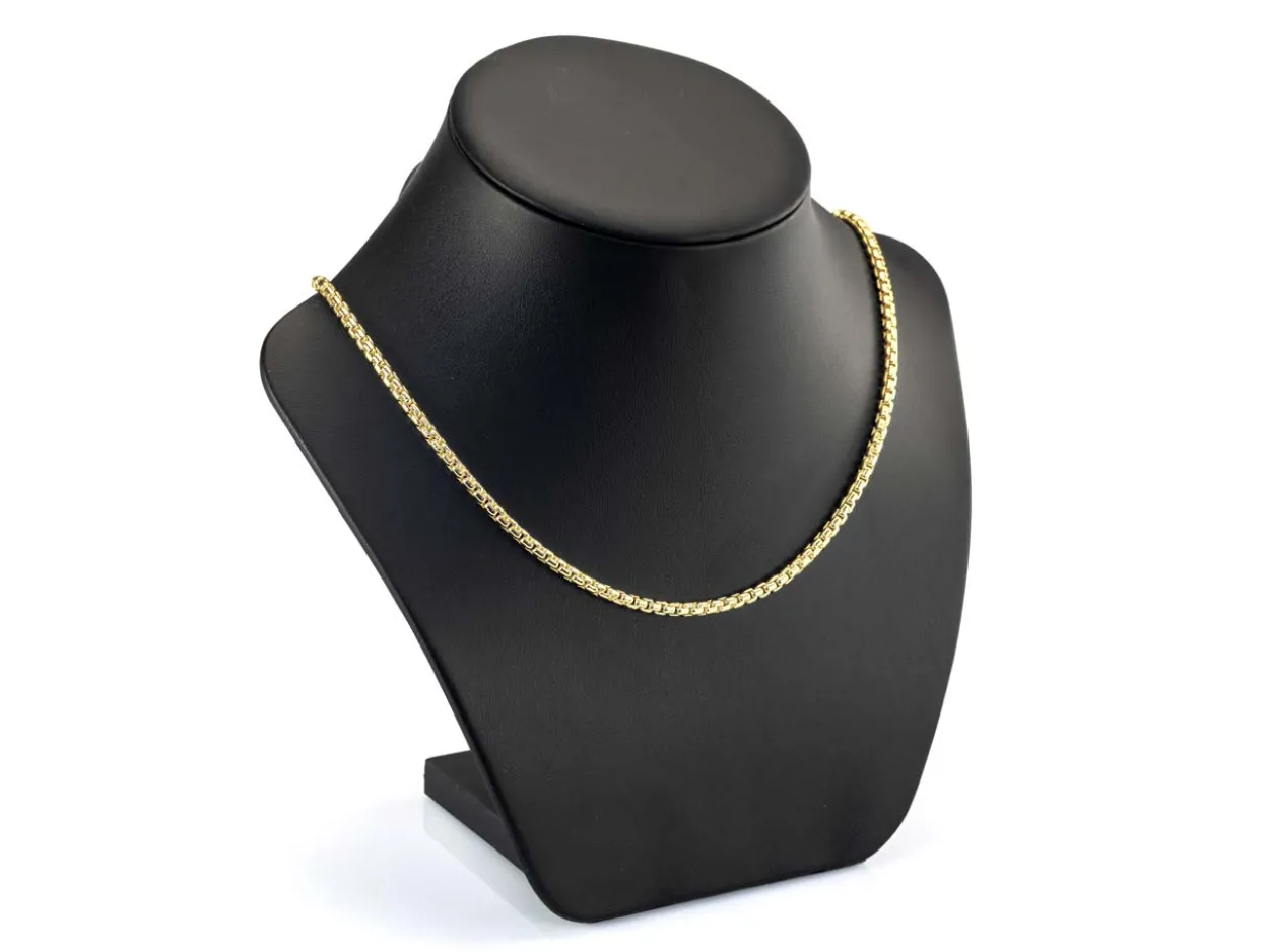 14ct Yellow Gold Plated 3.5mm Box Chain 18"/45cm Unhallmarked