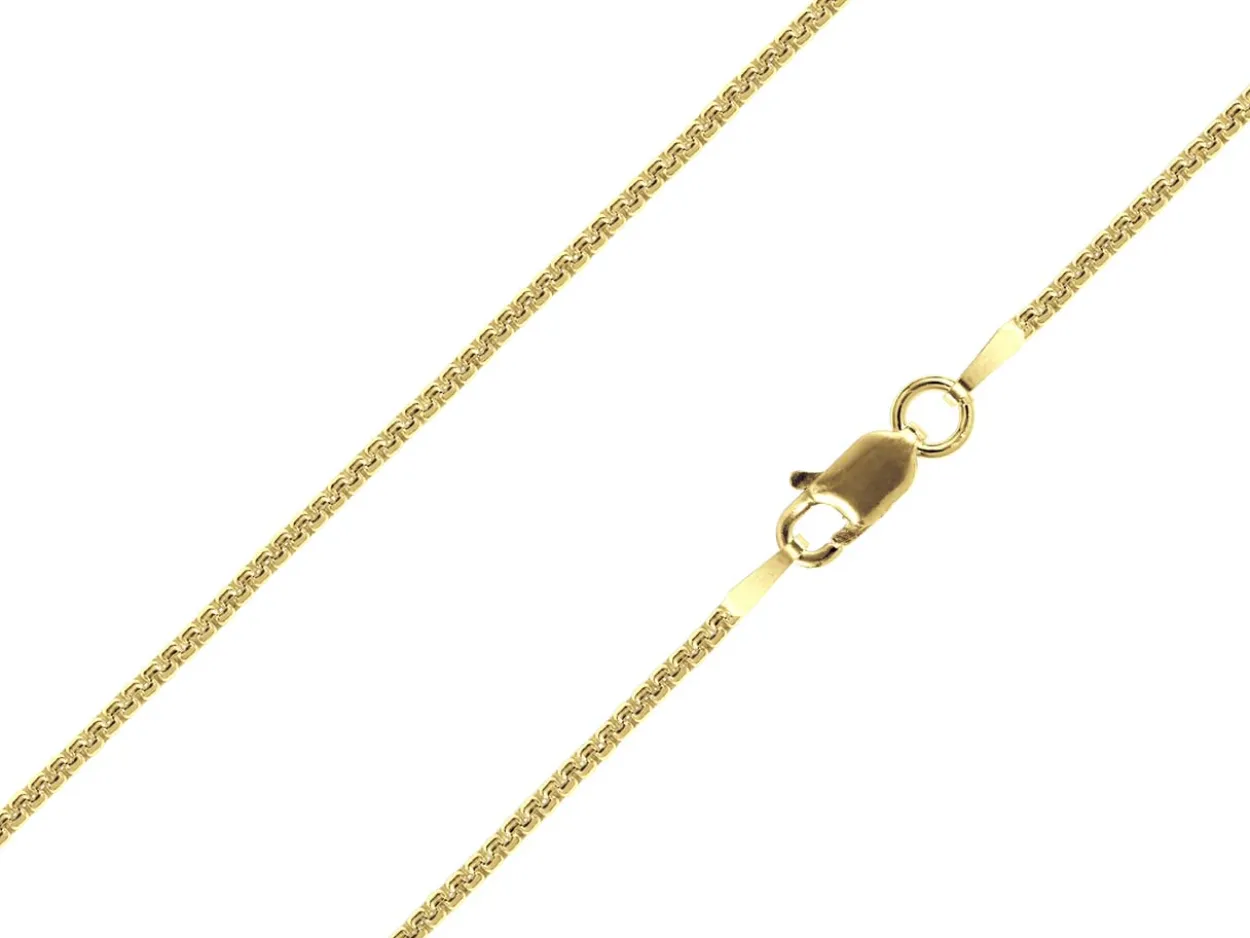 14ct Yellow Gold Plated 1.5mm Box Chain 18"/45cm Unhallmarked