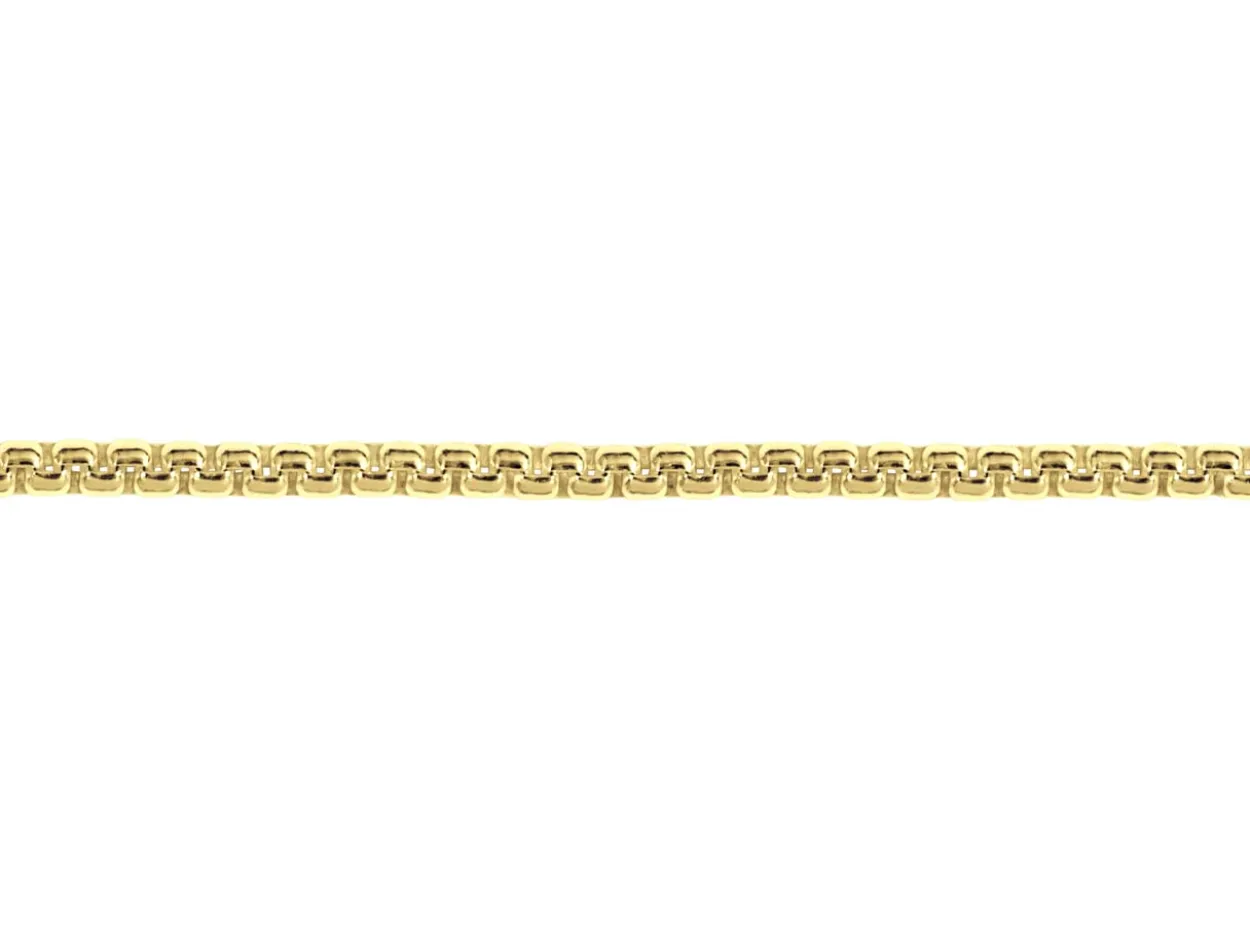 14ct Yellow Gold Plated 1.5mm Box Chain 18"/45cm Unhallmarked