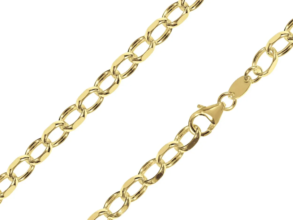 14ct Yellow Gold Plated 5.4mm Diamond Cut Oval Belcher Chain 18"/45cm Unhallmarked