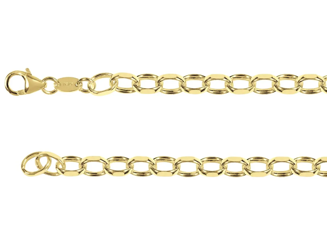 14ct Yellow Gold Plated 5.4mm Diamond Cut Oval Belcher Chain 18"/45cm Unhallmarked