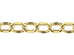 14ct Yellow Gold Plated 5.4mm Diamond Cut Oval Belcher Chain 18