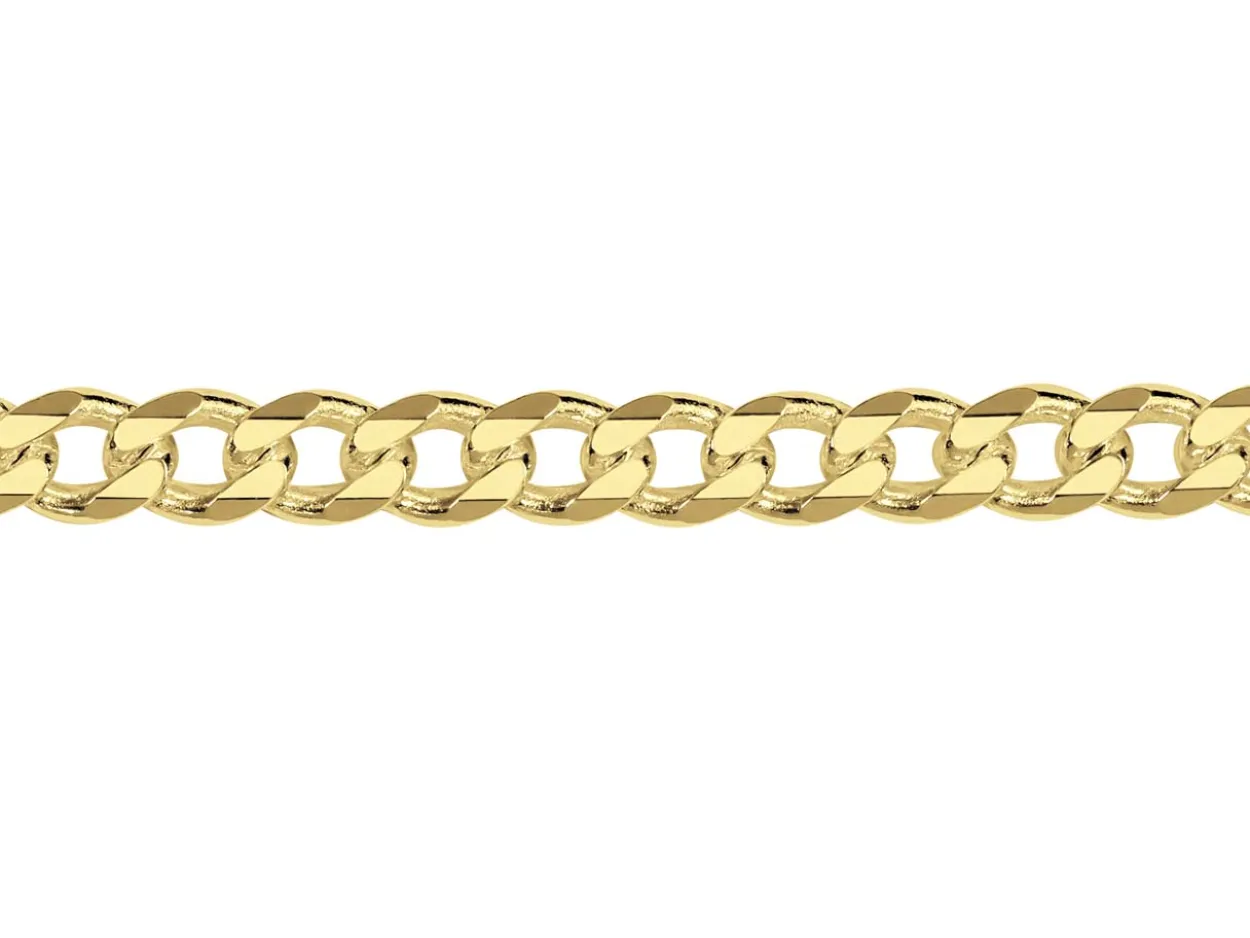 14ct Yellow Gold Plated 3.7mm Diamond Cut Curb Chain 18"/45cm Unhallmarked