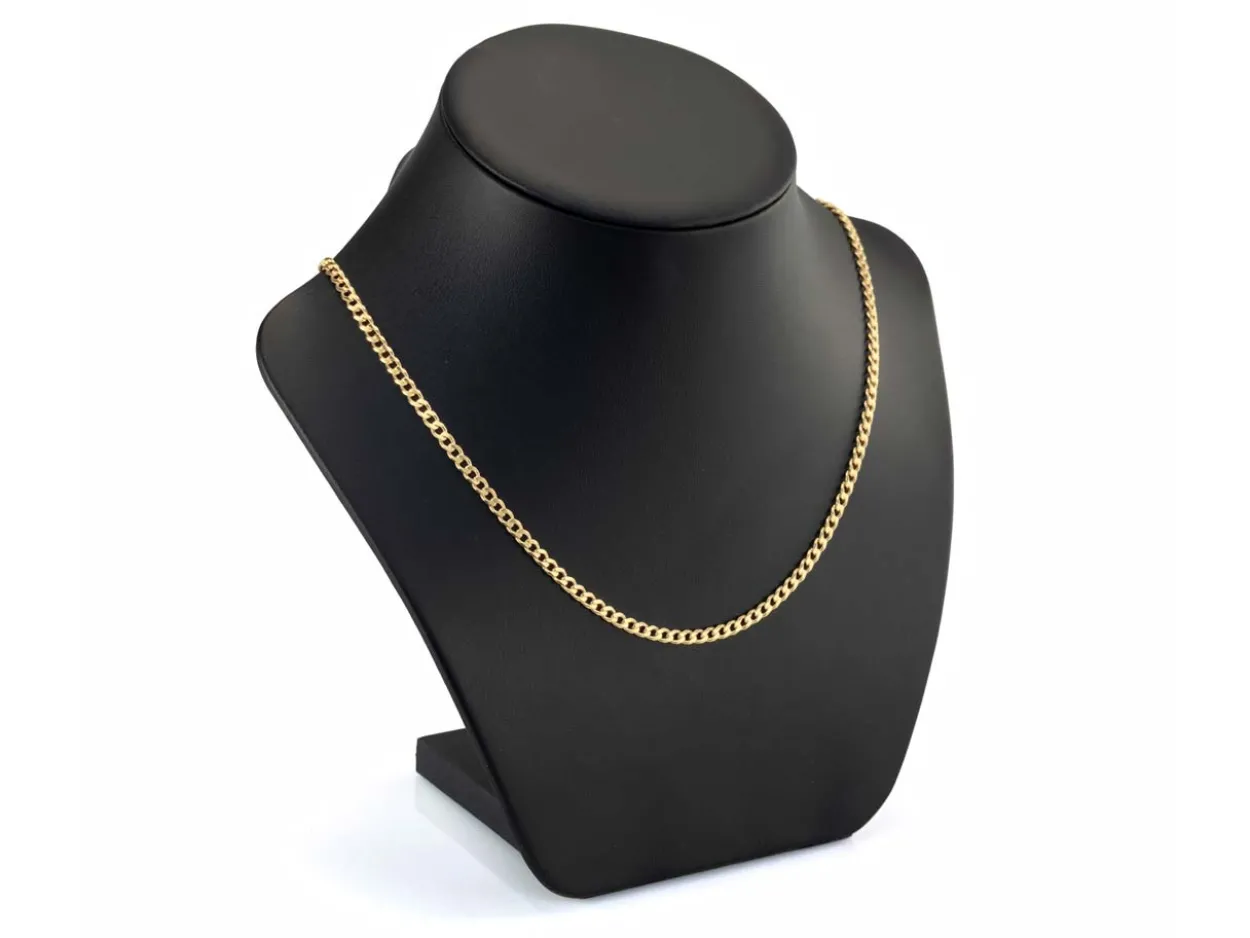 14ct Yellow Gold Plated 3.7mm Diamond Cut Curb Chain 18"/45cm Unhallmarked