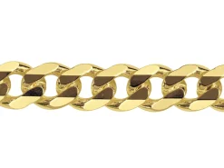 14ct Yellow Gold Plated 9.3mm Diamond Cut Curb Chain 18