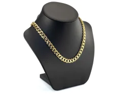 14ct Yellow Gold Plated 9.3mm Diamond Cut Curb Chain 18