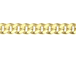 14ct Yellow Gold Plated 4.9mm Diamond Cut Tight Curb Chain 18