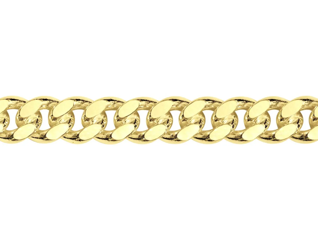 14ct Yellow Gold Plated 4.9mm Diamond Cut Tight Curb Chain 18"/45cm Unhallmarked