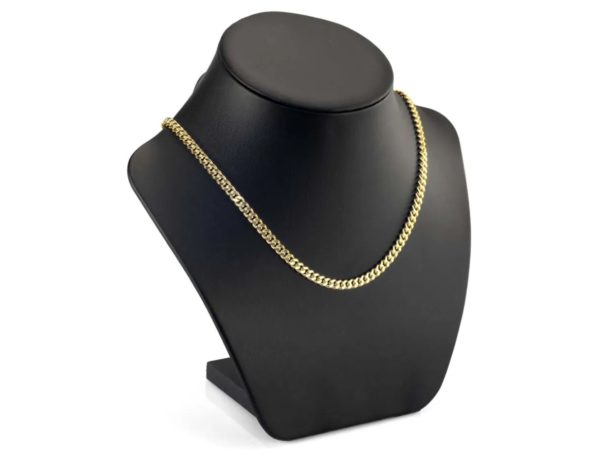 14ct Yellow Gold Plated 4.9mm Diamond Cut Tight Curb Chain 18"/45cm Unhallmarked