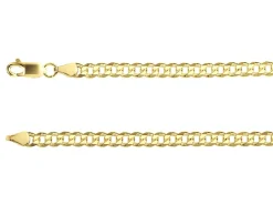 14ct Yellow Gold Plated 4.7mm Diamond Cut Curb Chain 18"/45cm Unhallmarked