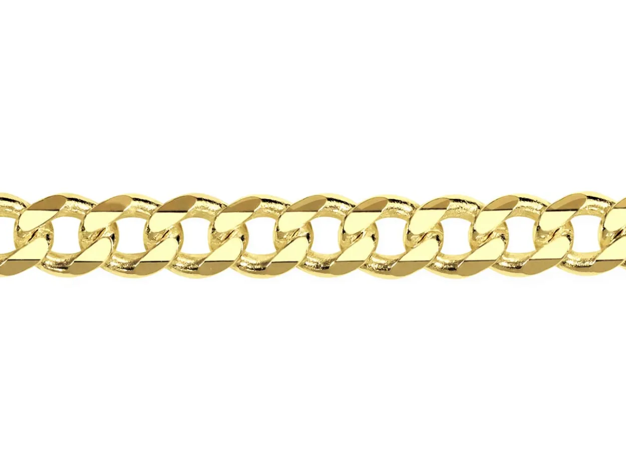 14ct Yellow Gold Plated 4.7mm Diamond Cut Curb Chain 18"/45cm Unhallmarked
