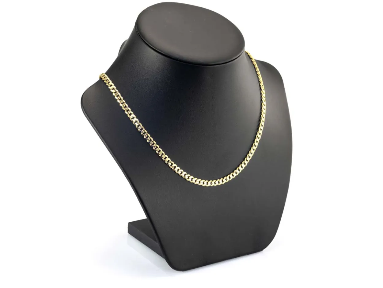 14ct Yellow Gold Plated 4.7mm Diamond Cut Curb Chain 18"/45cm Unhallmarked