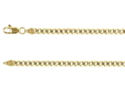 14ct Yellow Gold Plated 3.6mm Diamond Cut Pavé Curb Chain 18"/45cm Unhallmarked