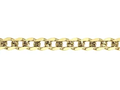 14ct Yellow Gold Plated 3.6mm Diamond Cut Pavé Curb Chain 18