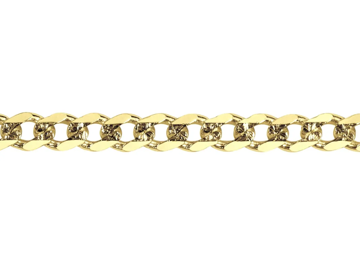 14ct Yellow Gold Plated 3.6mm Diamond Cut Pavé Curb Chain 18"/45cm Unhallmarked